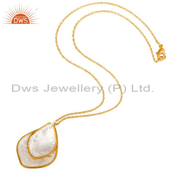 Suppliers Traditional Handmade 18K Yellow Gold Plated Simple Setting Brass Chain Pendant