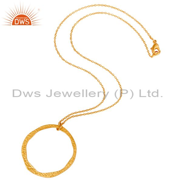 Suppliers Traditional Handmade 18k Gold Plated Simple Fashion Round Brass Chain Pendant