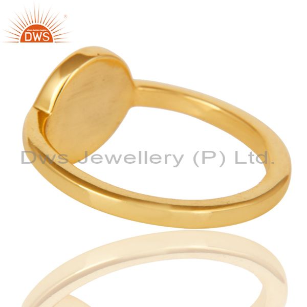 Suppliers 18k Yellow Gold Plated Traditional Handmade Black Enamel Brass Ring Jewellery