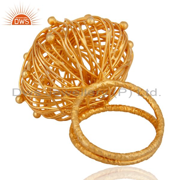 Suppliers 18K Gold Plated Sterling Silver Wire Woven Next Design Cocktail Ring