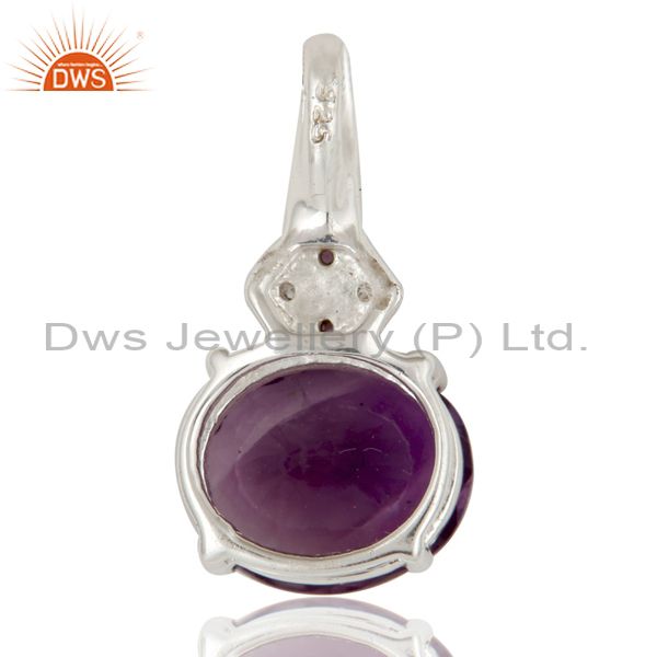 Suppliers White Topaz And Amethyst 925 Sterling Silver Fine Gemstone Pendant Jewelry