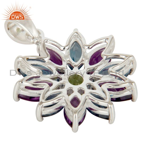Suppliers 925 Sterling Silver Amethyst London Blue Topaz and Peridot Design Pendant