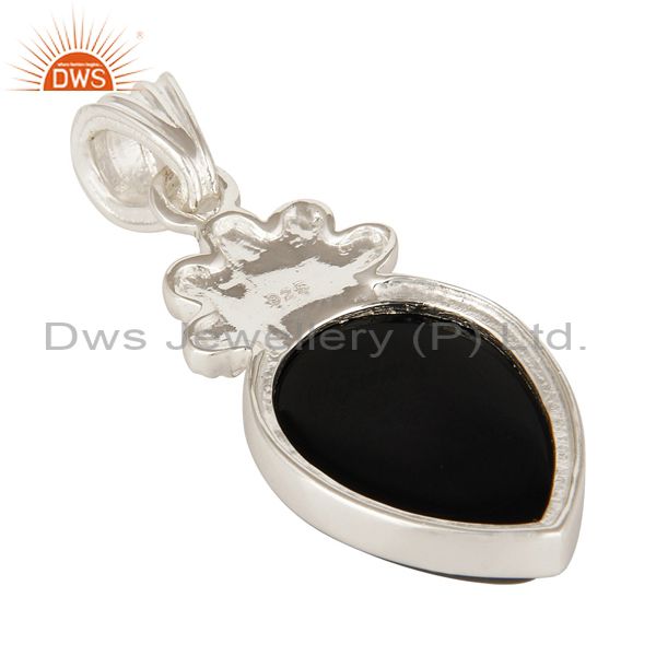 Suppliers Handmade Natural Black Onyx Gemstone Sterling Silver Designer Pendant