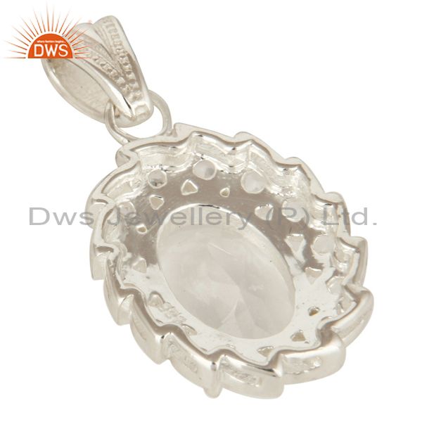 Suppliers Natural Crystal Quartz And White Topaz Sterling Silver Pendant