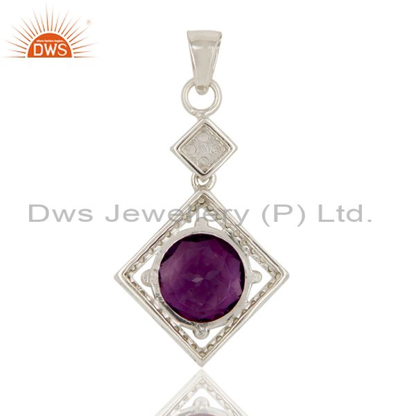 Suppliers Amethyst, Peridot and White Topaz Sterling Silver Gemstone Cluster Pendant