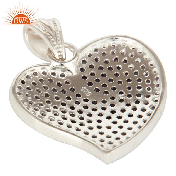 Suppliers 925 Sterling Silver Micro Pave Set Iolite Gemstone Heart Shape Pendant For Women