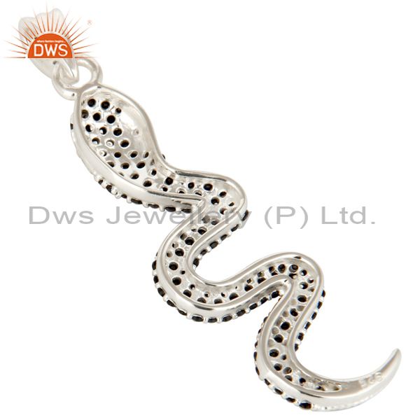 Suppliers 925 Sterling Silver Snake Design Pendant With Black Spinal, Black Onyx And Topaz