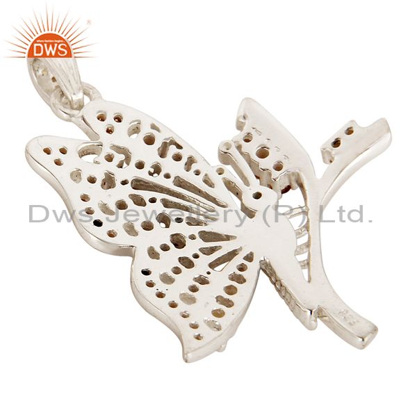 Suppliers Natural Citrine Gemstone Sterling Silver Designer Butterfly Pendant Jewelry