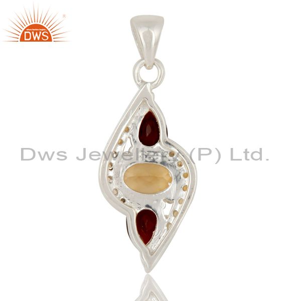 Suppliers Citrine and Garnet Sterling Silver Fine Gemstone Pendant Jewelry