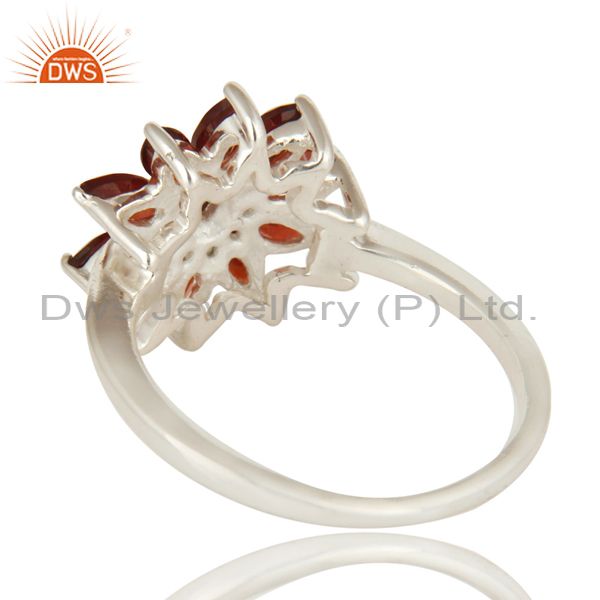 Suppliers 925 Sterling Silver Natural Garnet Marquise Cut Gemstone Cluster Cocktail Ring