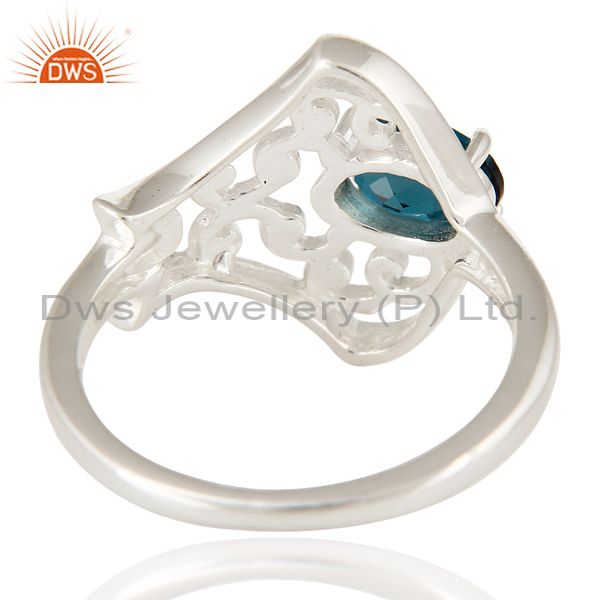 Suppliers 925 Sterling Silver Natural London Blue Topaz Oval Cut Solitaire Ring