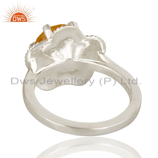 Suppliers Natural Citrine Gemstone Sterling Silver Ring Designer Fine Jewelry
