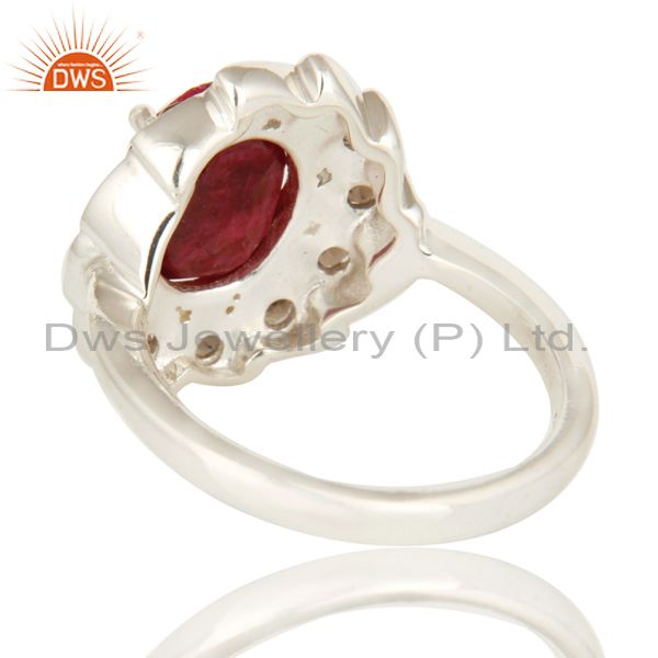 Suppliers 925 Sterling Silver Dyed Ruby Gemstone And Smoky Quartz Cocktail Ring
