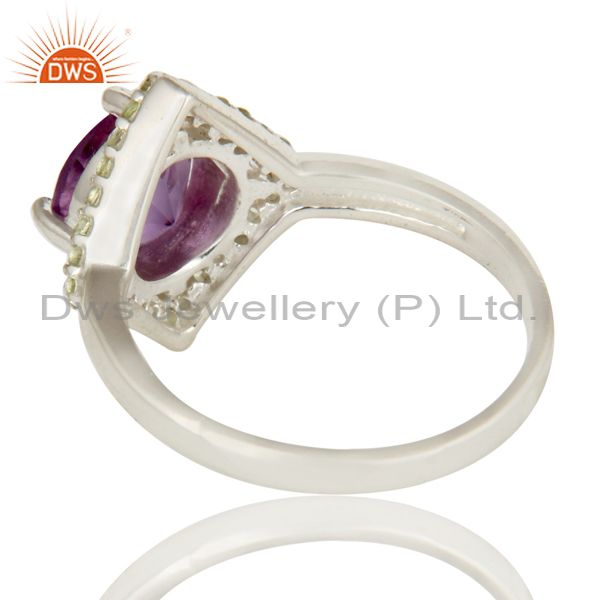 Suppliers 925 Sterling Silver Amethyst and Peridot Gemstone Cocktail Ring