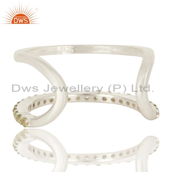 Suppliers 925 Solid Sterling Silver Genuine Peridot Gemstone Designer Open Ring