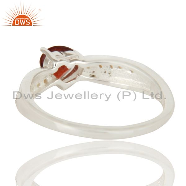 Suppliers 925 Sterling Silver Garnet And Citrine Trillion Cut Halo Ring