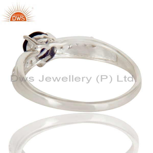 Suppliers 925 Sterling Silver Heart Cut Iolite And White Topaz Gemstone Halo Ring