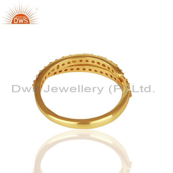 Exporter Handmade Gold Plated 925 Silver White Topaz Midi Rings Suppliers