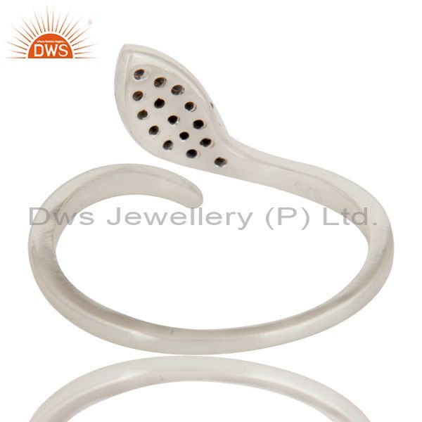 Suppliers 925 Sterling Silver Blue Sapphire Gemstone Snake Design Adjustable Ring