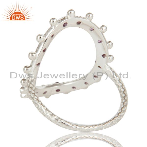 Suppliers 925 Sterling Silver Purple Amethyst Gemstone Modern Eternity Oval Cutout Ring