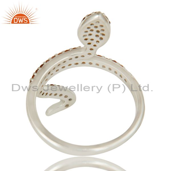 Suppliers 925 Sterling Silver Pave Set Garnet Gemstone Snake Designer Adjustable Ring