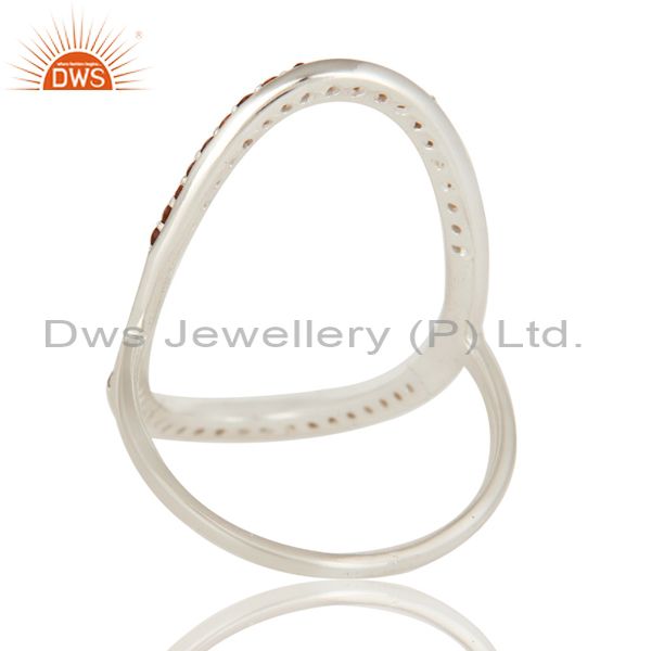 Suppliers High Polish Solid Sterling Silver Garnet Gemstone Circle Cutout Ring