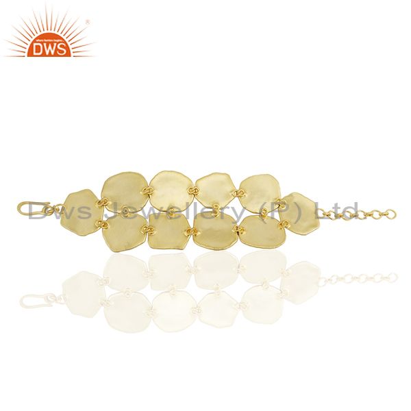 Exporter Pink Tourmaline Gemstone Solid 925 Silver Gold Plated Bracelet Manufacturers