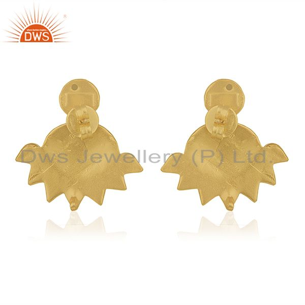 Suppliers Red Stone Gold Plated Traditional Gold Plated Post Stud Wholesale Earring