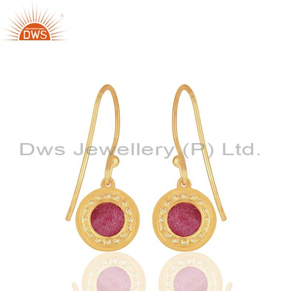 Exporter Multi Gemstone Gold Plated 925 Sterling Silver Drop Earrings Jewelry