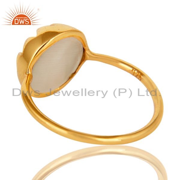 Suppliers 14K Yellow Gold Plated Sterling Silver White Moonstone Stacking Ring