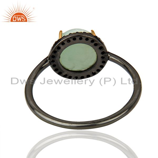 Suppliers 14k Gold Rhodium Plated Silver Larimar Diamond Ring Jewelry Supplier