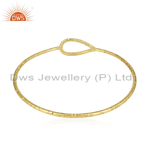 Supplier of Handcrafted sterling 925 silver gold plated sleek womens bangle