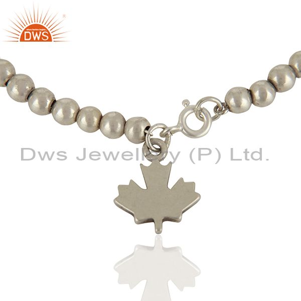 Suppliers Canada Maple LeafÃ‚Â 925 Sterling Silver Oxodized Plating MacramÃƒÂ© Bracelet