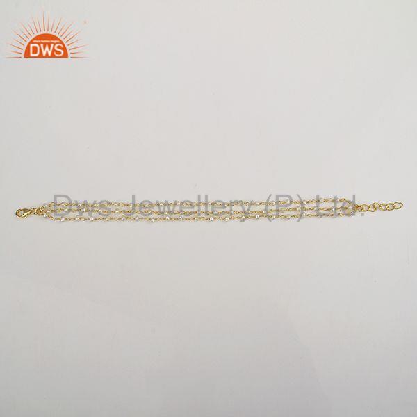 Suppliers Multi Strand 925 Silver Gold Plated Beaded Pearl Bracelet Manufacturer