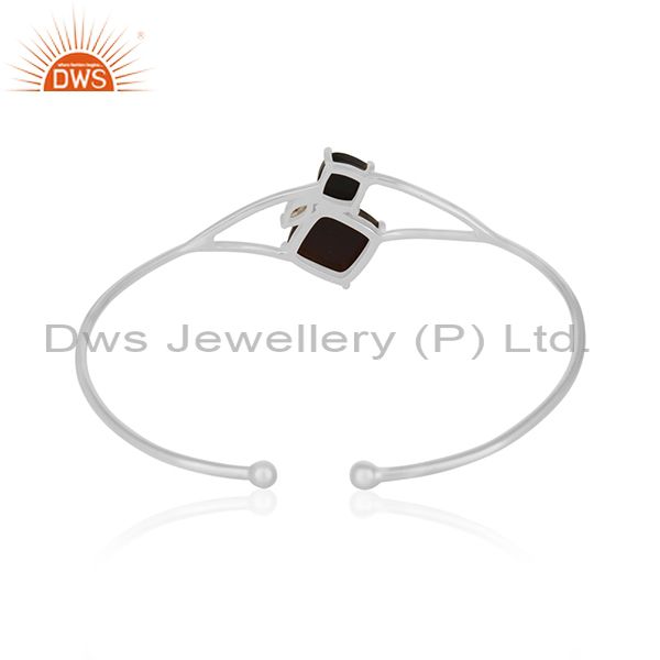 Wholesale Supplier of Fine Sterling 92.5 Silver Black Onyx Gemstone Cuff Bracelet Manufacturer