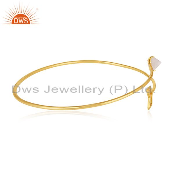 Suppliers 18k Gold Plated Sterling 92.5 Silver Arrow Design Cuff Bracelet Manufacturer