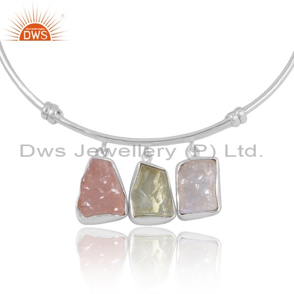 Triple Drop Stone Bangle Women For Good Luck And Wealth