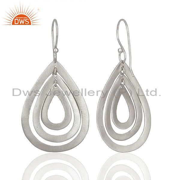 Suppliers Handmade Silver Plated Brass Dangle Fashion Earrings Suppliers