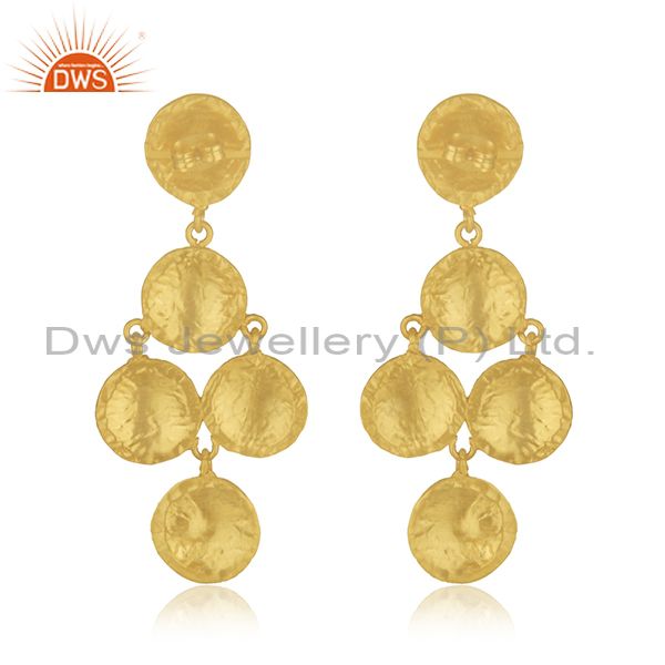 Suppliers Handamde Designer Gold Plated Brass CZ Fashion Earrings Jewelry