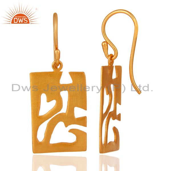 Suppliers Handcrafted Sterling Silver 24K Yellow Gold Plated Designer Earring