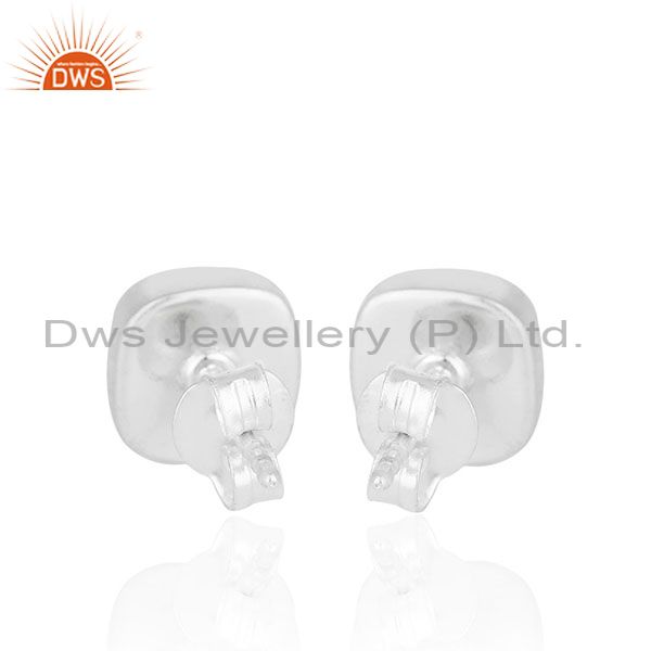 Exporter Lapis Lazuli Gemstone 925 Silver Handmade Stud Earrings Manufacturer from India