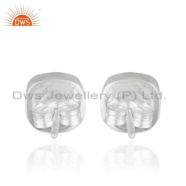 Exporter Customized Sterling Silver Green Onyx Gemstone Stud Earring Jewelry Manufacturer