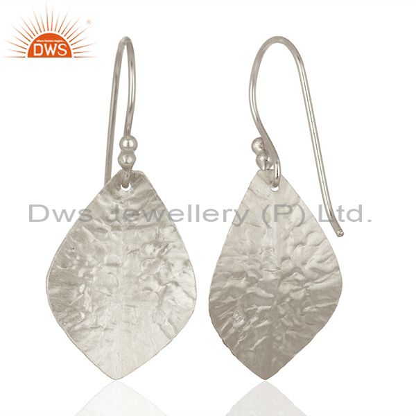 Suppliers 925 Sterling Fine Silver Textured Plain Silver Earrings Manufacturer