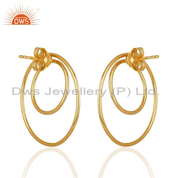 Suppliers Gold Plated Sterling Silver Circle Design Earrings Manufacturers