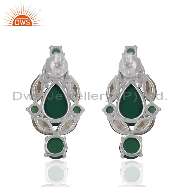 Suppliers Solid 925 Silver Gold Plated Multi Gemstone Earrings Manufacturer