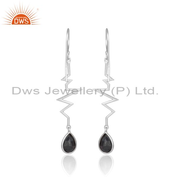 Suppliers Hematite Heartbeat Collection Designer Sterling Silver Earring