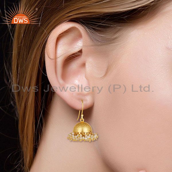 Suppliers Indian Handmade 925 Silver Natural Pearl Traditional Earrings Wholesale