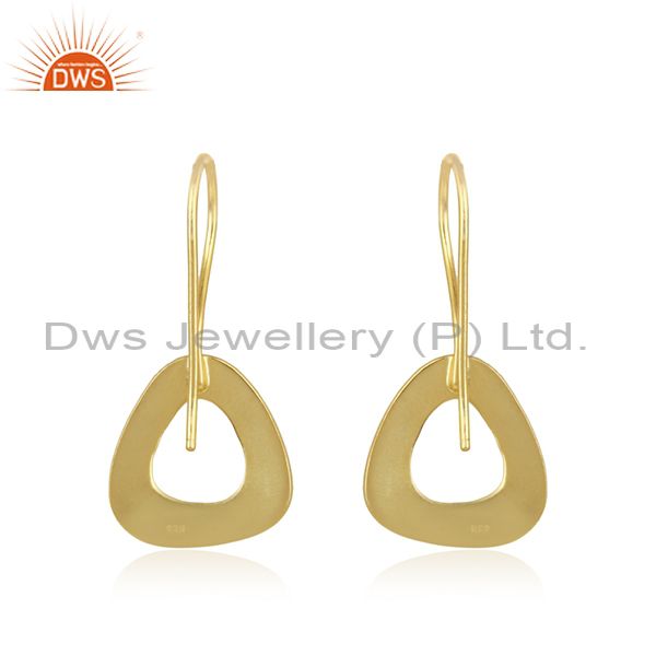 Exporter Gold Plated Designer Plain Silver Fashion Earrings Jewelry For Girls