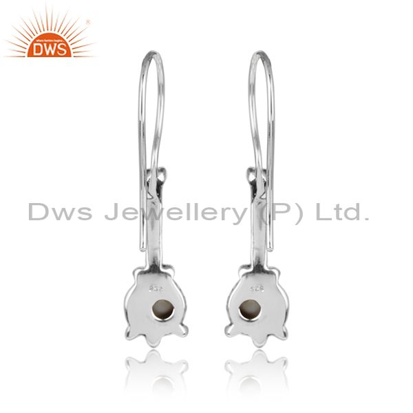 Natural pearl gemstone designer 925 silver antique oxidized earrings