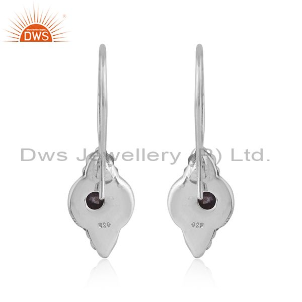 Iolite gemstone indian oxidized 925 silver designer earrings jewelry